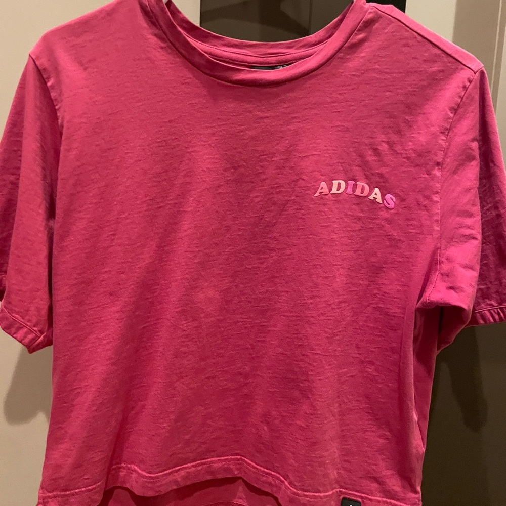 Adidas pink crop top